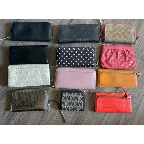 12pc Designer Wallet Lt Michael Kors Kate Spade Coach Zip Bifold Wristlet Bundle - Picture 2 of 7